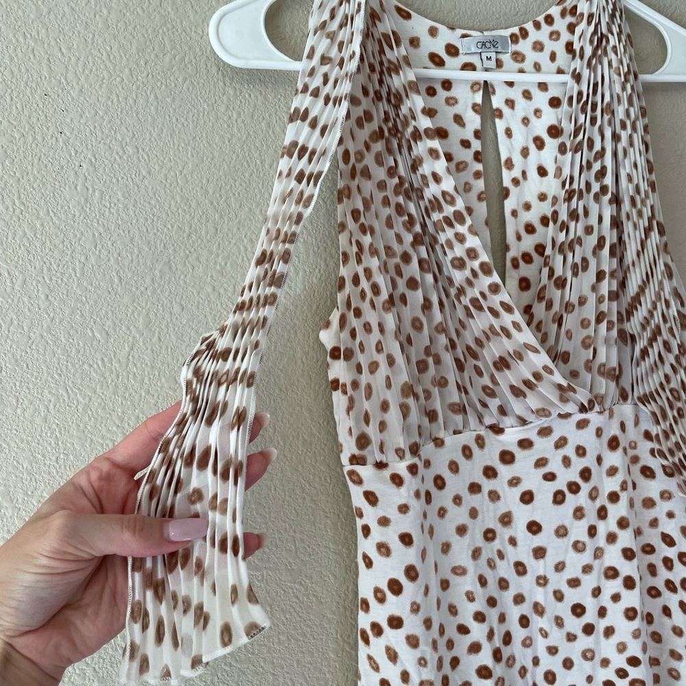 Y2K Cache Polka Dot Tank with Pleated Tie Front - Picture 3 of 7